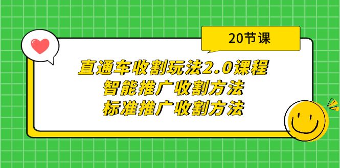 直通车收割玩法2.0课程：智能推广收割方法+标准推广收割方法（20节课） 网赚 第1张