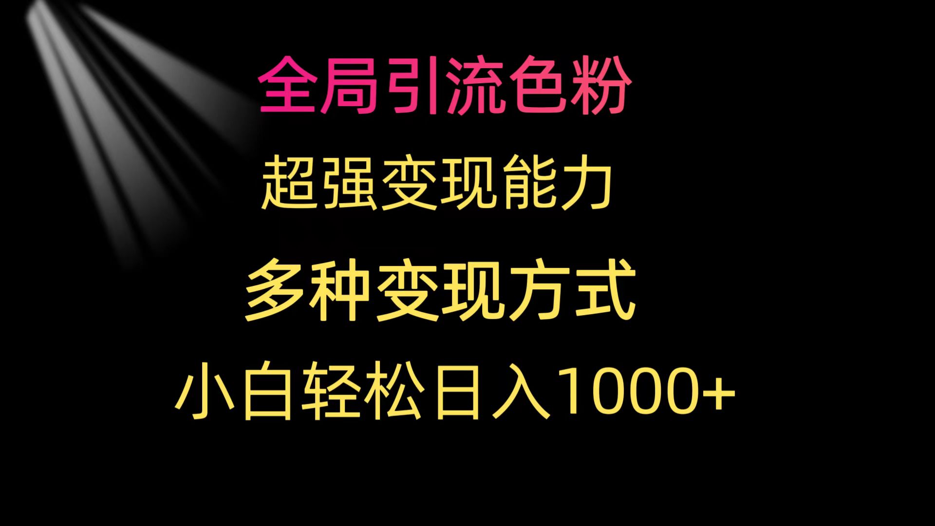 全局引流色粉 超强变现能力 多种变现方式 小白轻松日入1000+ 网赚 第1张