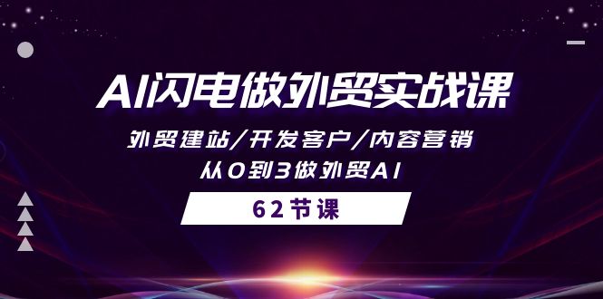 AI闪电做外贸实战课，外贸建站/开发客户/内容营销/从0到3做外贸AI-62节 网赚 第1张