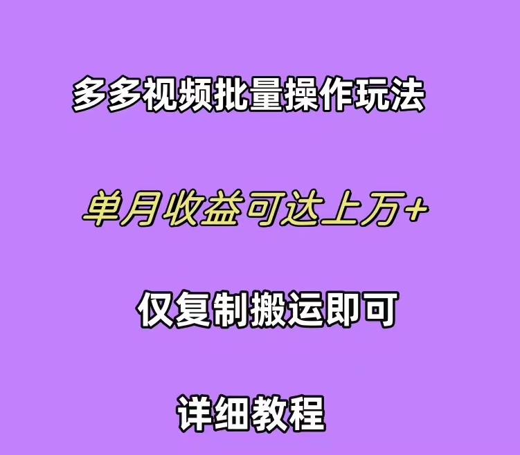 拼多多视频带货快速过爆款选品教程 每天轻轻松松赚取三位数佣金 小白必… 网赚 第1张