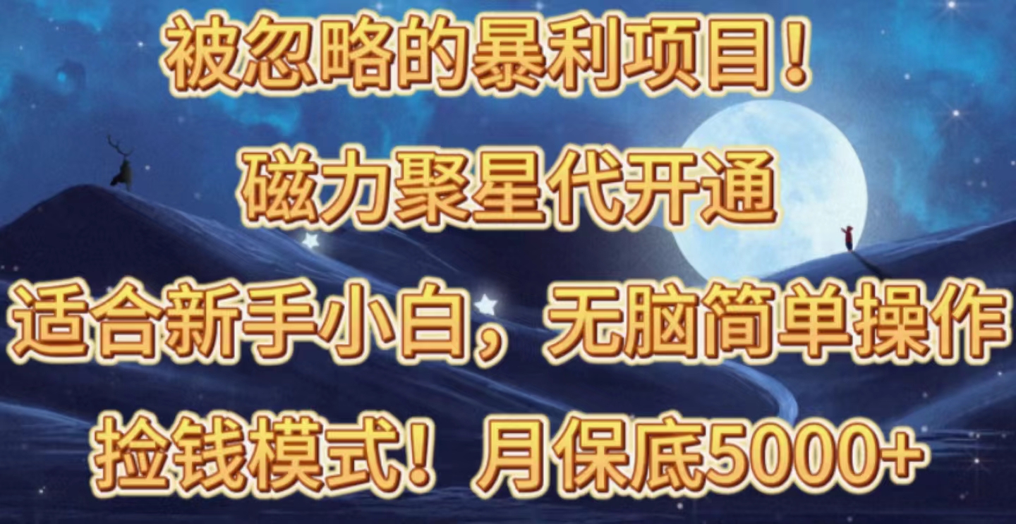 被忽略的暴利项目！磁力聚星代开通捡钱模式，轻松月入五六千 网赚 第1张