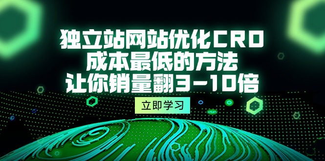 独立站网站优化CRO，成本最低的方法，让你销量翻3-10倍（5节课） 网赚 第1张