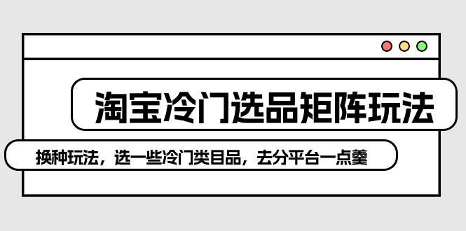 淘宝冷门选品矩阵玩法：换种玩法，选一些冷门类目品，去分平台一点羹 网赚 第1张