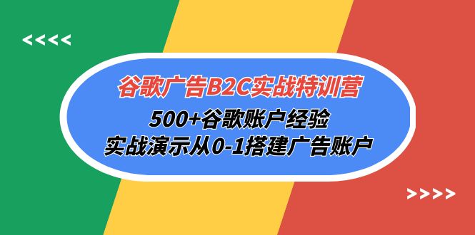 谷歌广告B2C实战特训营，500+谷歌账户经验，实战演示从0-1搭建广告账户 网赚 第1张