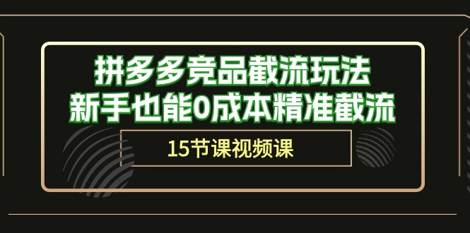 拼多多竞品截流玩法，新手也能0成本精准截流（15节课） 网赚 第1张