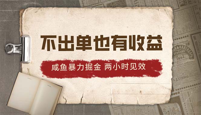 2024咸鱼暴力掘金，不出单也有收益，两小时见效，当天突破500+ 网赚 第1张