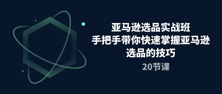 亚马逊选品实战班，手把手带你快速掌握亚马逊选品的技巧（20节课） 网赚 第1张