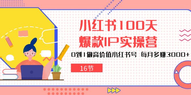 小红书100天-爆款IP实操营，0到1做高价值小红书号 每月多赚3000+（16节） 网赚 第1张