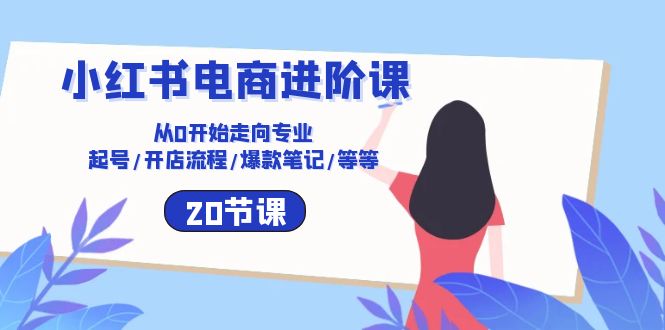 小红书电商进阶课：从0开始走向专业 起号/开店流程/爆款笔记/等等（20节） 网赚 第1张