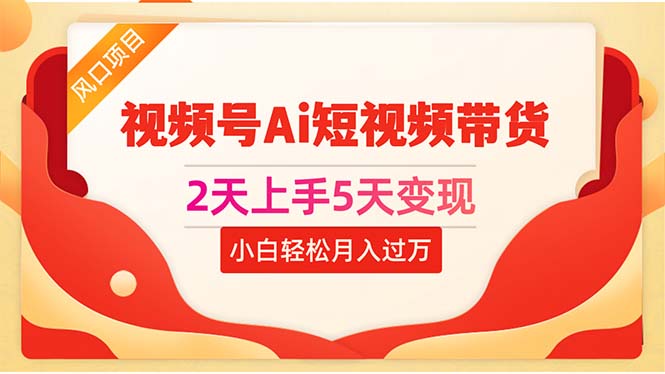 2天上手5天变现视频号Ai短视频带货0粉丝0基础小白轻松月入过万 网赚 第1张