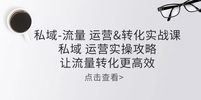 私域-流量 运营&转化实操课：私域 运营实操攻略 让流量转化更高效