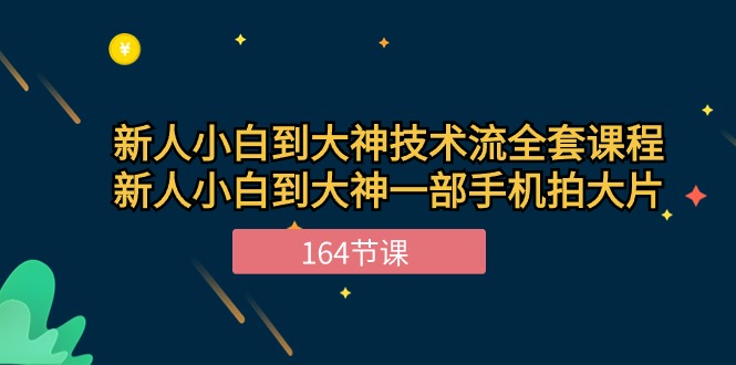 新手小白到大神-技术流全套课程，新人小白到大神一部手机拍大片-164节课 网赚 第1张