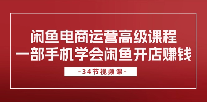 闲鱼电商运营高级课程，一部手机学会闲鱼开店赚钱（34节课） 网赚 第1张