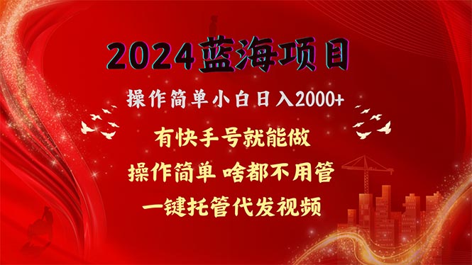 2024蓝海项目，网盘拉新，操作简单小白日入2000+，一键托管代发视频，… 网赚 第1张