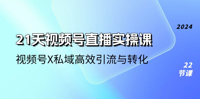 21天-视频号直播实操课，视频号X私域高效引流与转化（22节课） 网赚 第1张