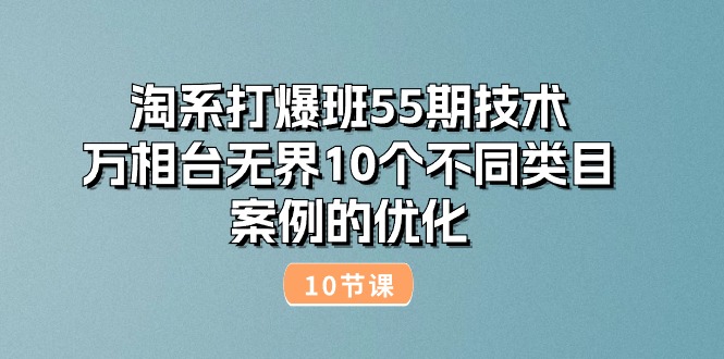 淘系打爆班55期技术：万相台无界10个不同类目案例的优化（10节） 网赚 第1张