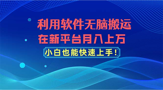 利用软件无脑搬运，在新平台月入上万，小白也能快速上手 网赚 第1张