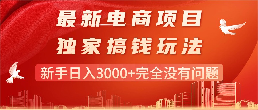 最新电商项目-搞钱玩法，新手日入3000+完全没有问题 网赚 第1张