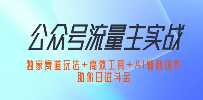 公众号流量主实战：独家赛道玩法+高效工具+AI辅助创作，助你日进斗金 网赚 第1张