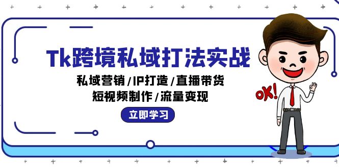 Tk跨境私域打法实战：私域营销/IP打造/直播带货/短视频制作/流量变现 网赚 第1张