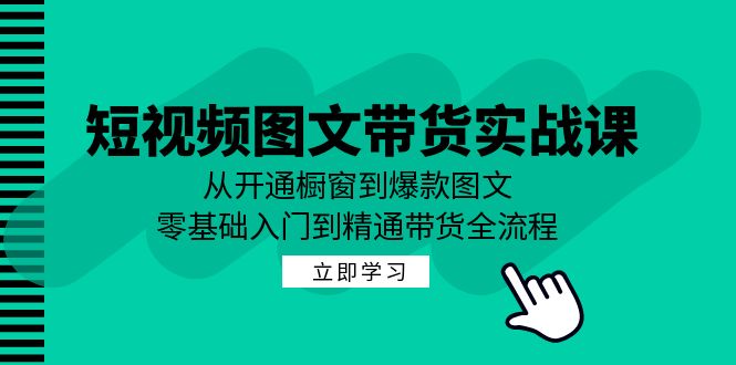 短视频图文带货实战课：从开通橱窗到爆款图文，零基础入门到精通带货 网赚 第1张