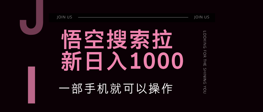 悟空搜索类拉新 蓝海项目 一部手机就可以操作 教程非常详细 网赚 第1张