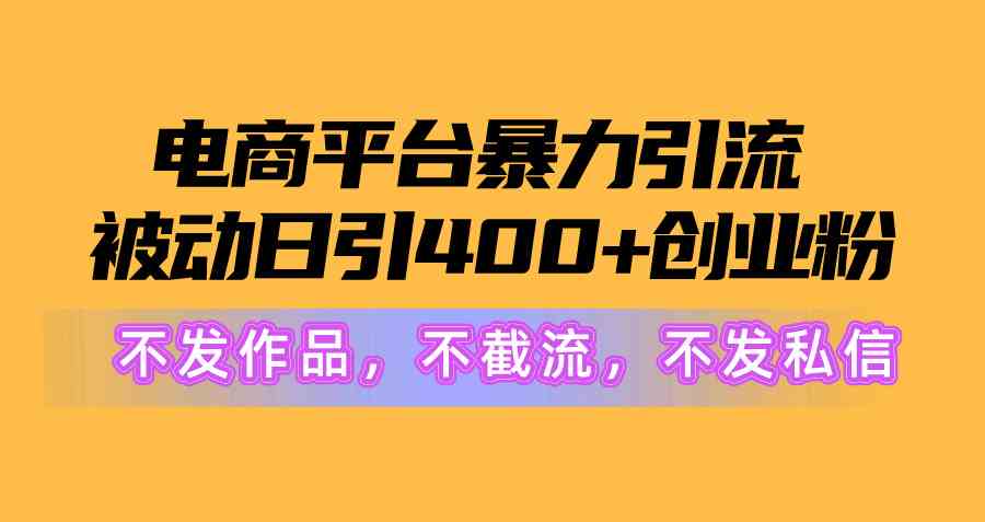 电商平台暴力引流,被动日引400+创业粉不发作品，不截流，不发私信 项目 第2张