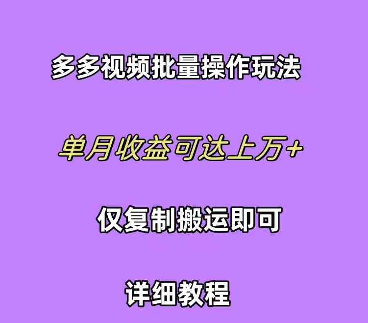 拼多多视频带货快速过爆款选品教程 每天轻轻松松赚取三位数佣金 小白必…